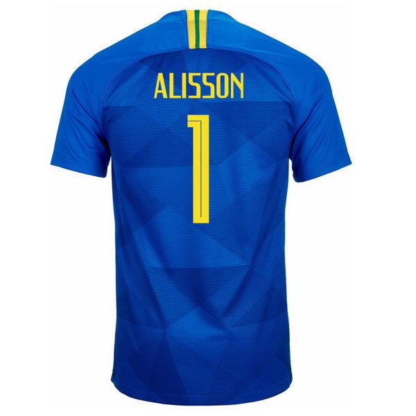Camiseta Brasil 2ª Alisson 2018 Azul